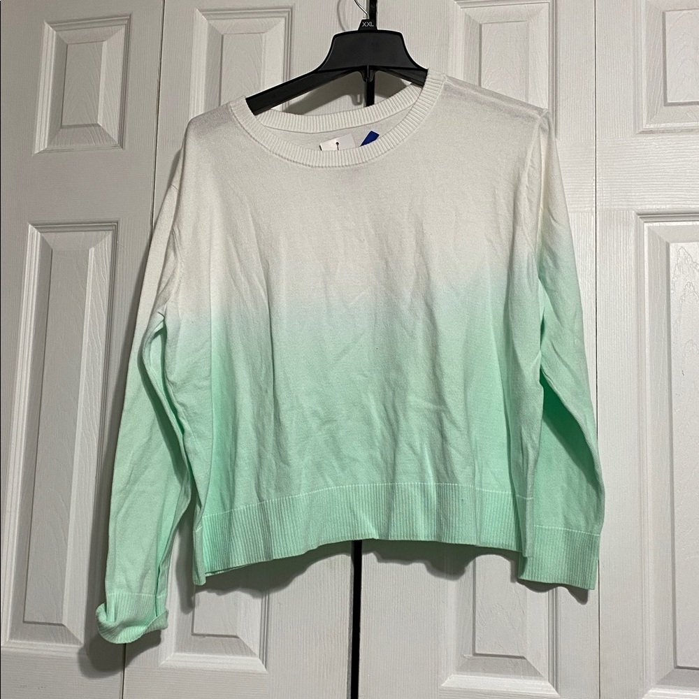 Apt 9 NWT green & off white knit sweater size XXL